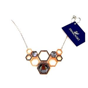 New Swarovski Copper & Jet Crystal Necklace